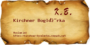 Kirchner Boglárka névjegykártya