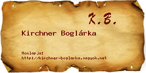 Kirchner Boglárka névjegykártya
